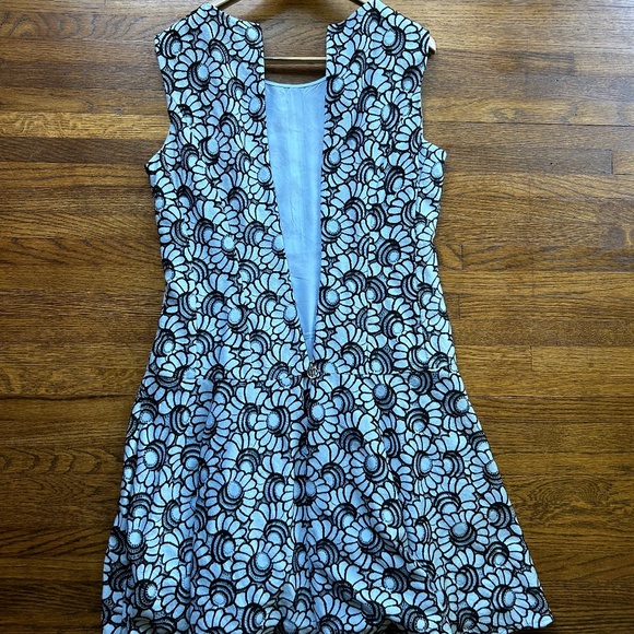 Tommy Hilfiger Blue and Black Lace Detailed Flowery A-Line Dress - Picture 5 of 9